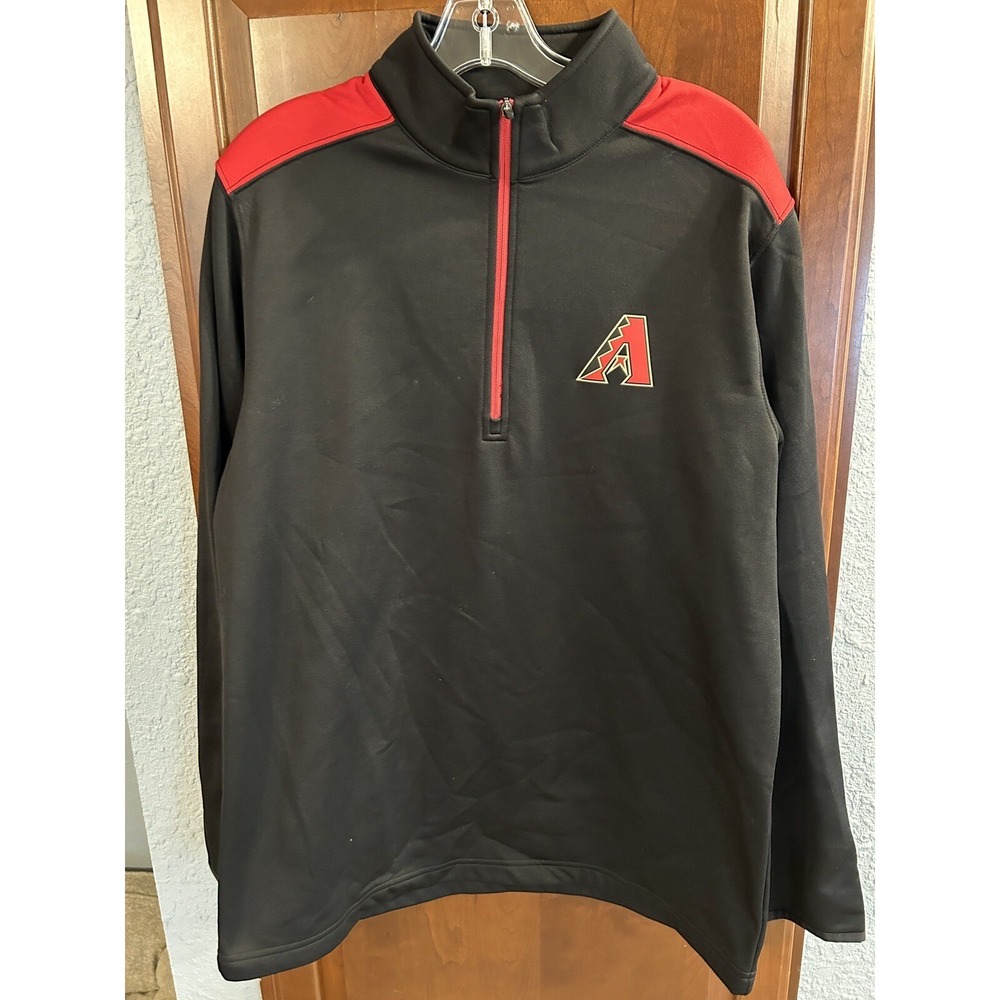 MLB Genuine Merchandise Arizona Diamondbacks 1/4 Zip Pullover Sweatshirt Black L